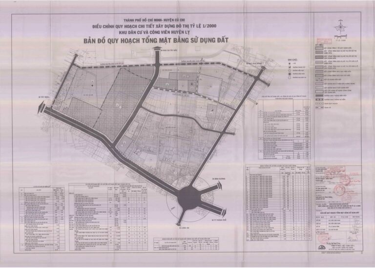 Bản đồ quy hoạch 1/2000 Khu dân cư và công viên huyện lỵ