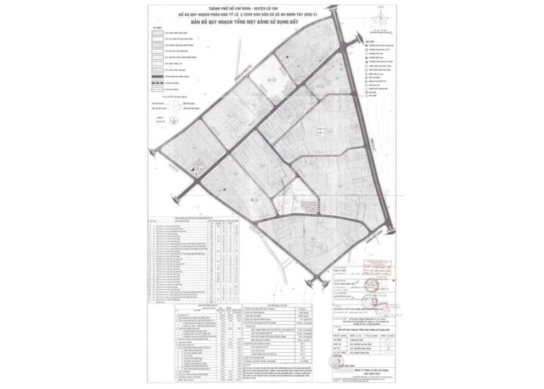 Bản đồ quy hoạch 1/2000 Khu dân cư xã An Nhơn Tây (khu 5)