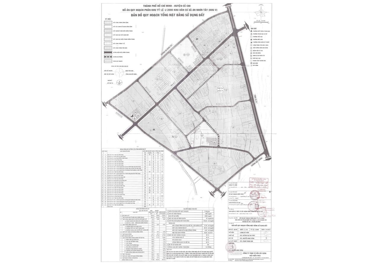 Bản đồ quy hoạch 1/2000 Khu dân cư xã An Nhơn Tây (khu 5), Huyện Củ Chi