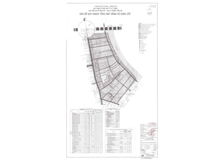 Bản đồ quy hoạch 1/2000 Khu dân cư xã Bình Mỹ - khu 2 (khu trung tâm xã)