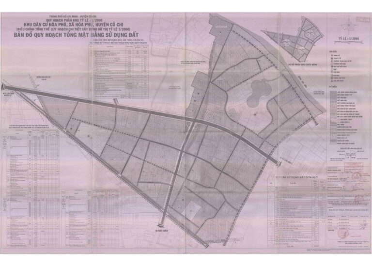 Bản đồ quy hoạch 1/2000 Khu dân cư xã Hòa Phú