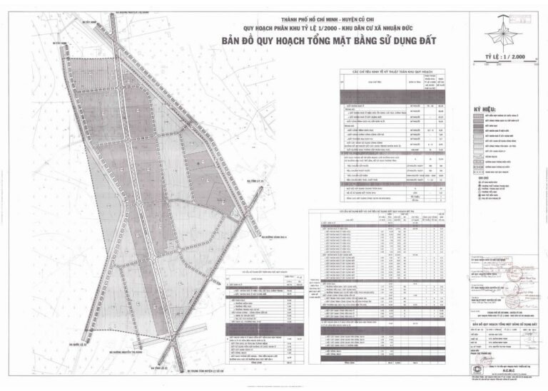 Bản đồ quy hoạch 1/2000 Khu dân cư xã Nhuận Đức