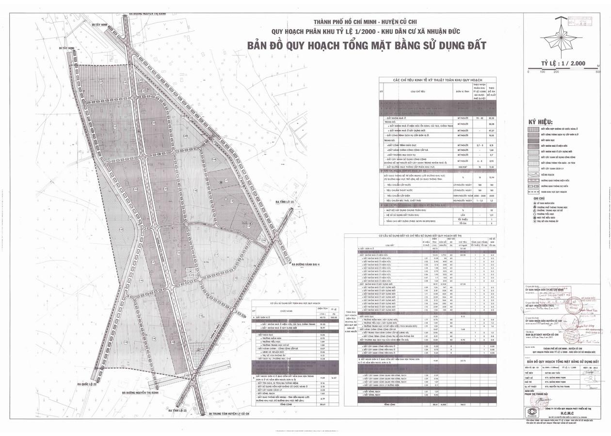 Bản đồ quy hoạch 1/2000 Khu dân cư xã Nhuận Đức, Huyện Củ Chi