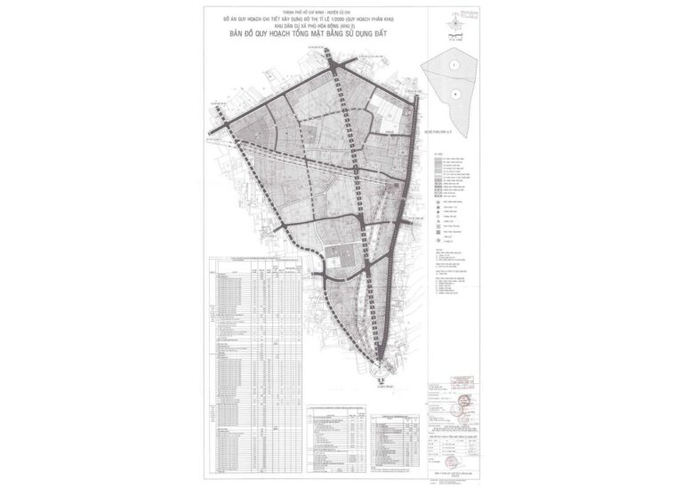 Bản đồ quy hoạch 1/2000 Khu dân cư xã Phú Hòa Đông - khu 2