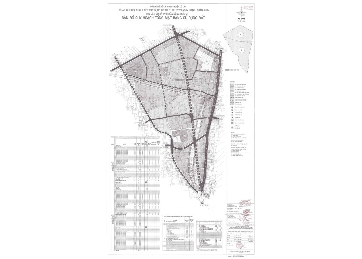 Bản đồ quy hoạch 1/2000 Khu dân cư xã Phú Hòa Đông - khu 2, Huyện Củ Chi