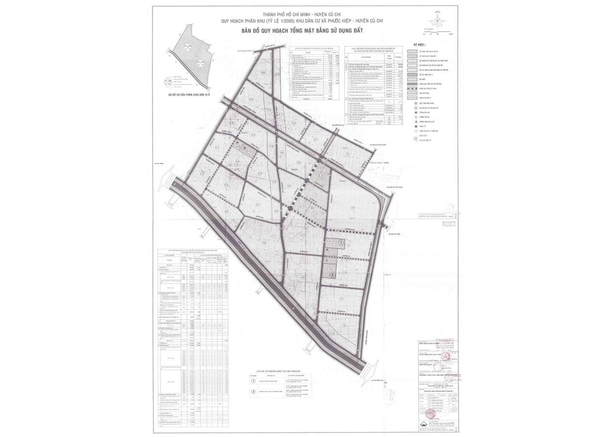 Bản đồ quy hoạch 1/2000 Khu dân cư xã Phước Hiệp, Huyện Củ Chi