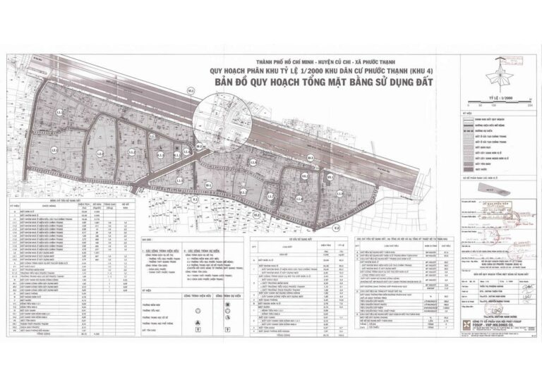 Bản đồ quy hoạch 1/2000 Khu dân cư xã Phước Thạnh - khu 4