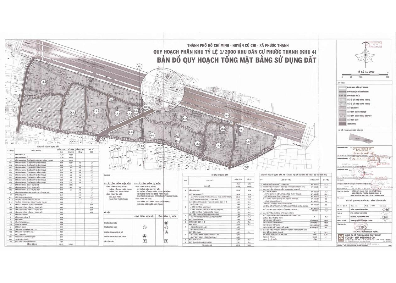 Bản đồ quy hoạch 1/2000 Khu dân cư xã Phước Thạnh - khu 4, Huyện Củ Chi