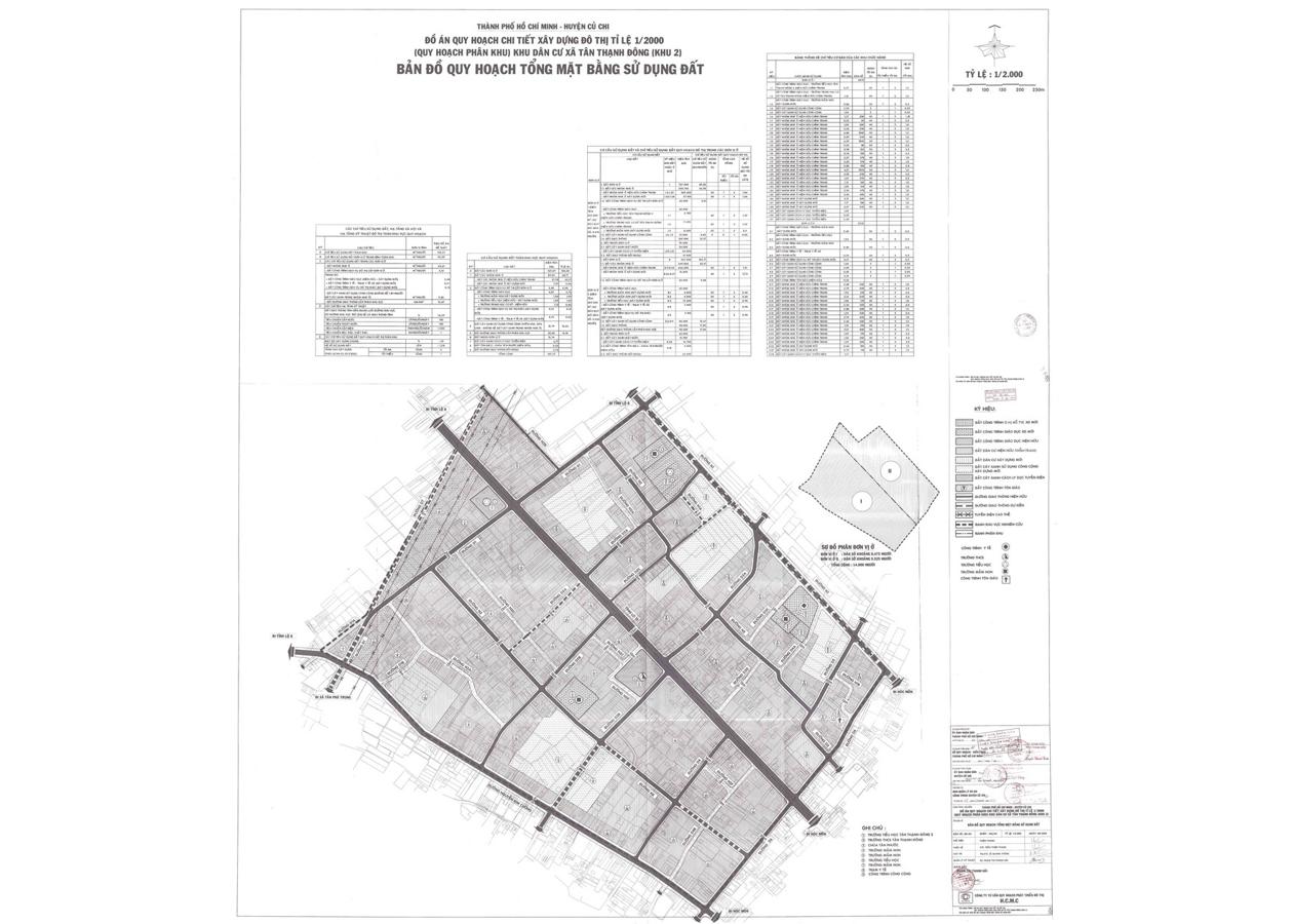 Bản đồ quy hoạch 1/2000 Khu dân cư xã Tân Thạnh Đông - khu 2, Huyện Củ Chi