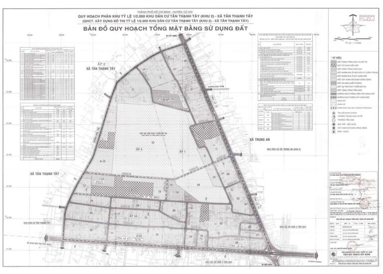 Bản đồ quy hoạch 1/2000 Khu dân cư xã Tân Thạnh Tây - khu 2