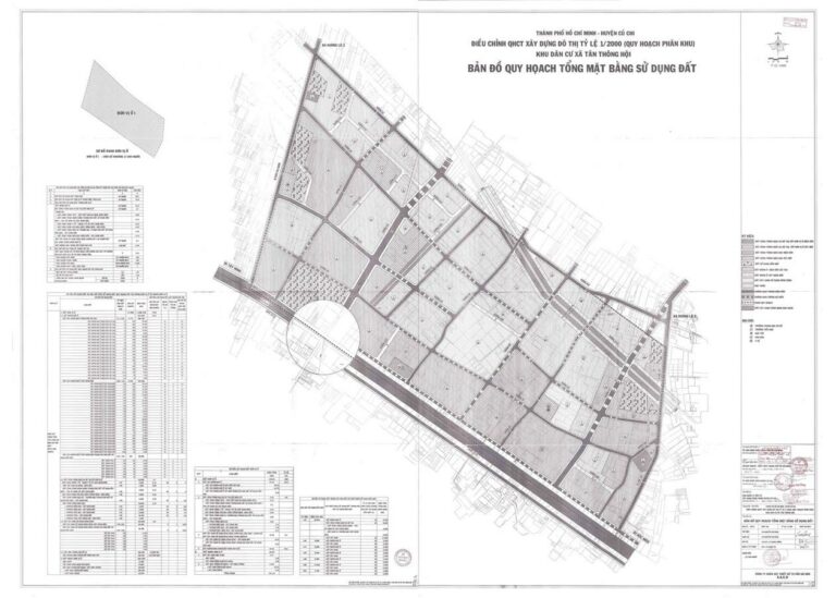 Bản đồ quy hoạch 1/2000 Khu dân cư xã Tân Thông Hội