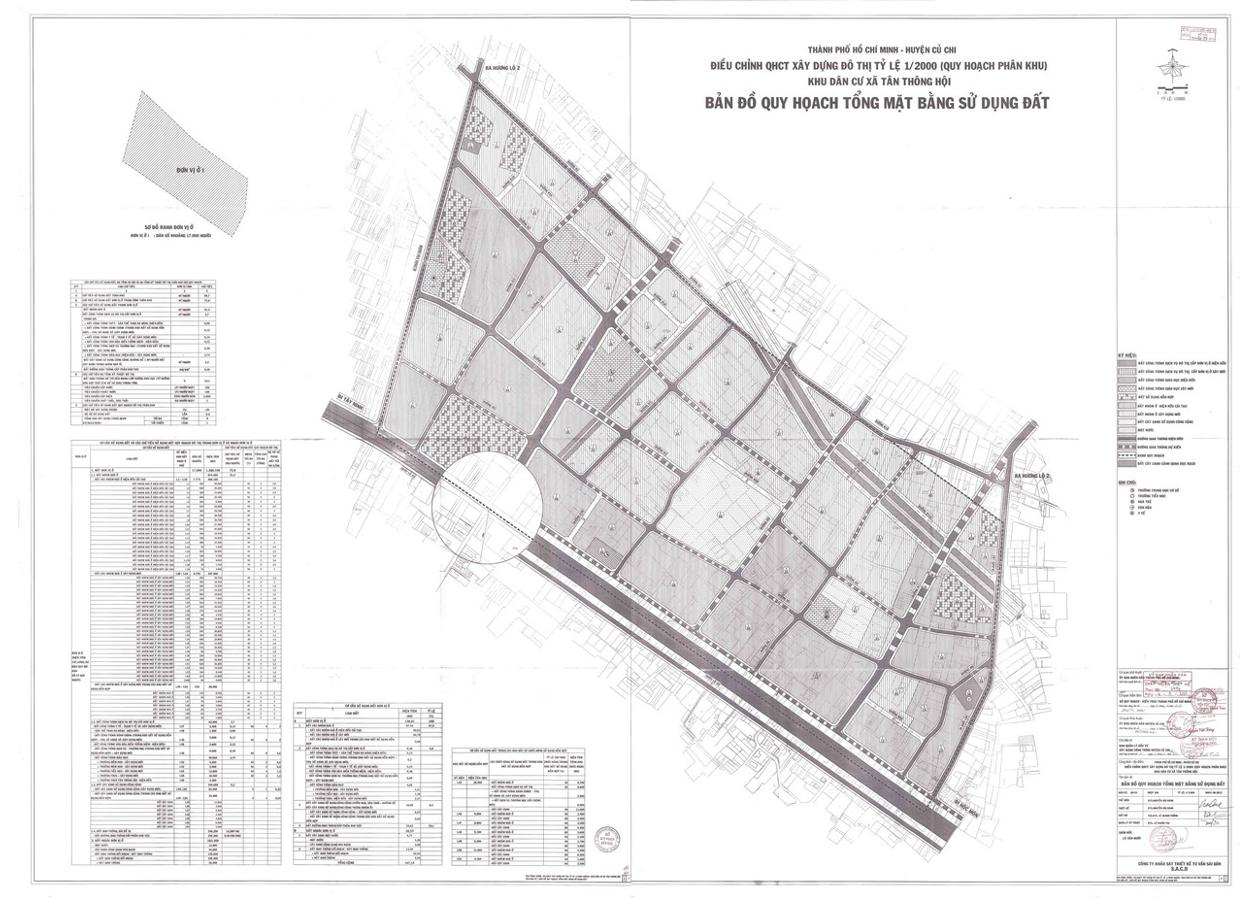 Bản đồ quy hoạch 1/2000 Khu dân cư xã Tân Thông Hội, Huyện Củ Chi