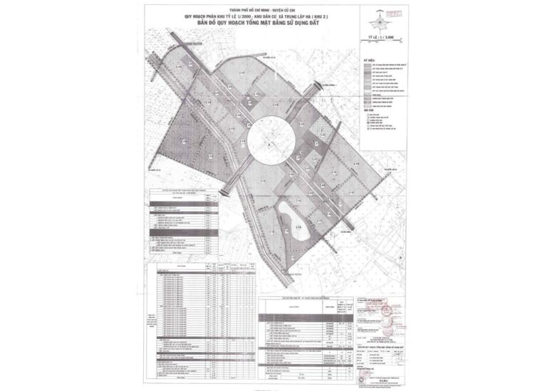 Bản đồ quy hoạch 1/2000 Khu dân cư xã Trung Lập Hạ - khu 2