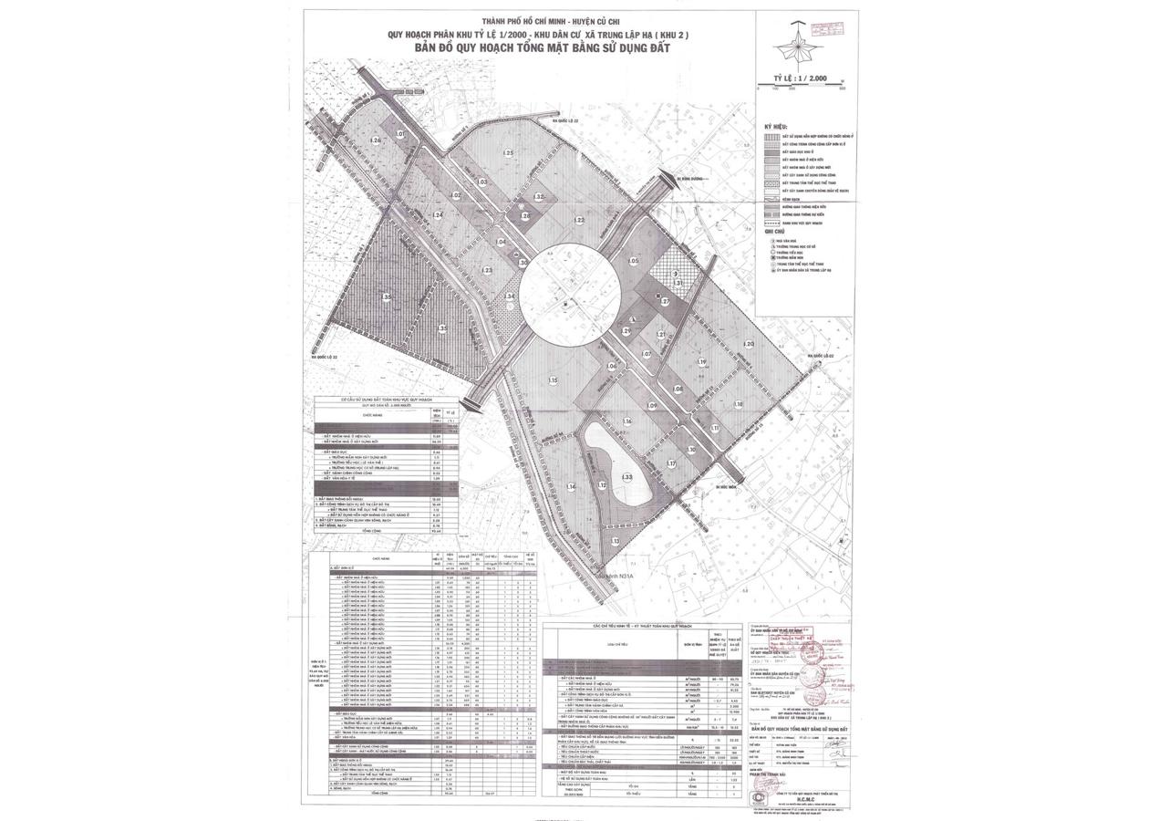 Bản đồ quy hoạch 1/2000 Khu dân cư xã Trung Lập Hạ - khu 2, Huyện Củ Chi