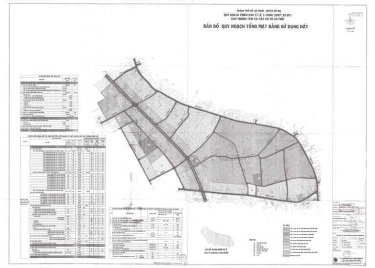Bản đồ quy hoạch 1/2000 Khu trung tâm và dân cư xã An Phú