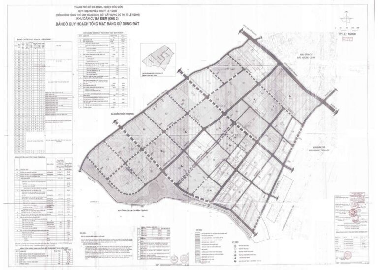 Bản đồ quy hoạch 1/2000 Khu dân cư Bà Điểm (khu 2)