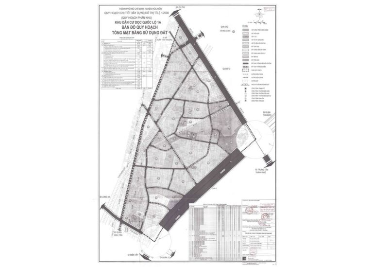 Bản đồ quy hoạch 1/2000 Khu dân cư dọc Quốc lộ 1A xã Bà Điểm