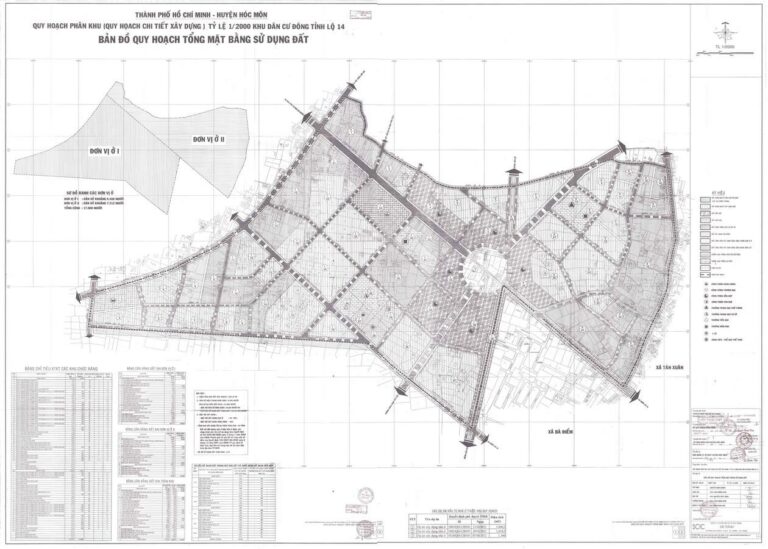 Bản đồ quy hoạch 1/2000 Khu dân cư Đông Tỉnh lộ 14