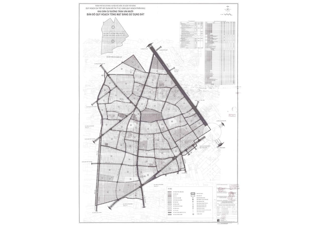 Bản đồ quy hoạch 1/2000 Khu dân cư đường Trần Văn Mười, Huyện Hóc Môn