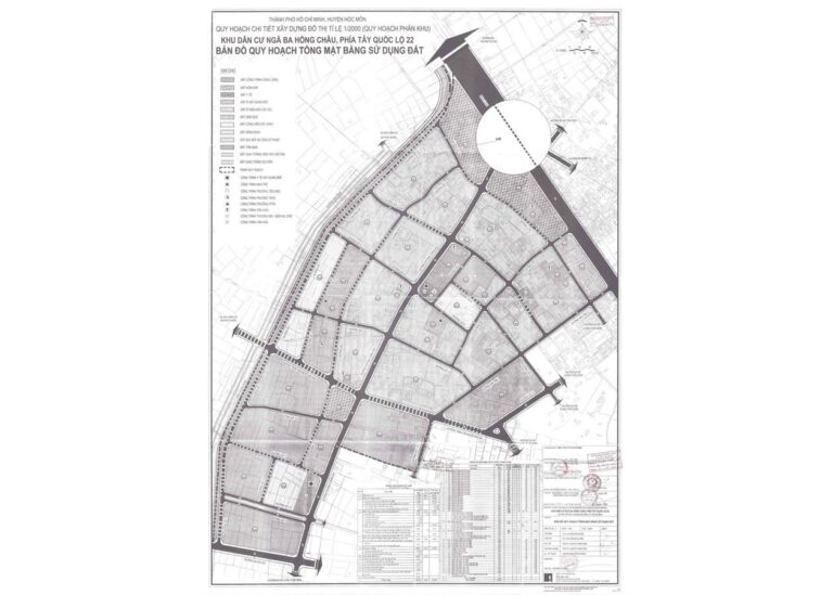 Bản đồ quy hoạch 1/2000 Khu dân cư ngã ba Hồng Châu
