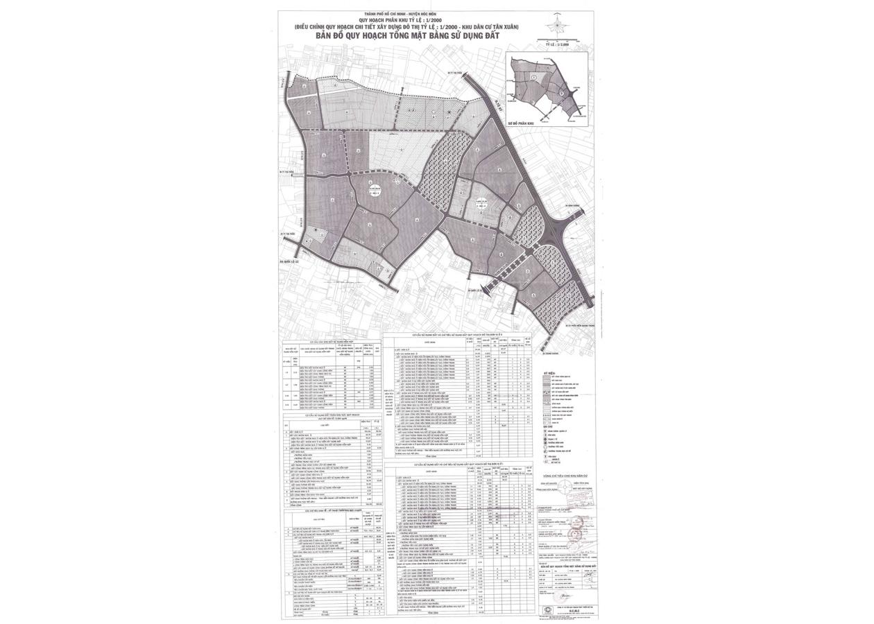 Bản đồ quy hoạch 1/2000 Khu dân cư Tân Xuân, Huyện Hóc Môn
