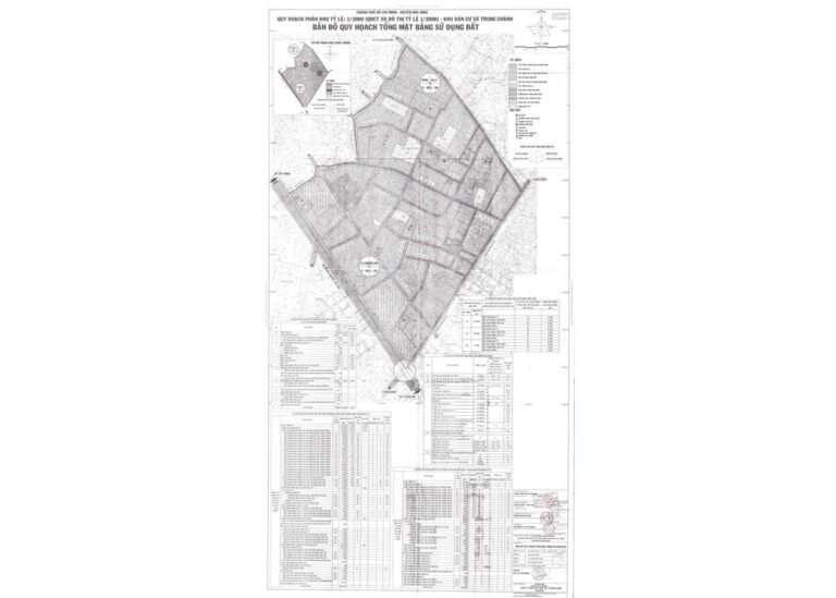 Bản đồ quy hoạch 1/2000 Khu dân cư xã Trung Chánh