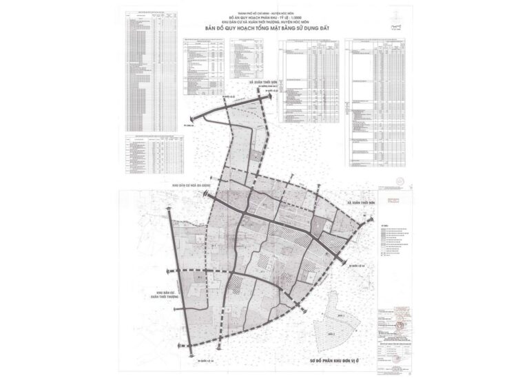 Bản đồ quy hoạch 1/2000 Khu dân cư xã Xuân Thới Đông