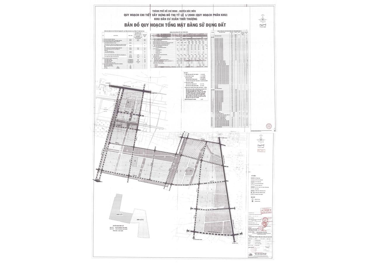 Bản đồ quy hoạch 1/2000 Khu dân cư xã Xuân Thới Thượng (giáp Delta), Huyện Hóc Môn