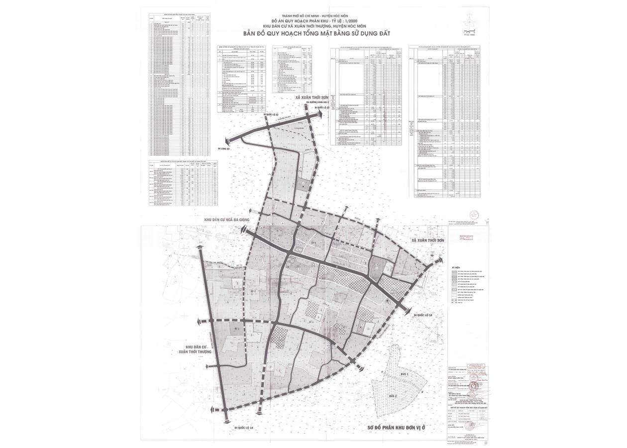 Bản đồ quy hoạch 1/2000 Khu dân cư Xuân Thới Thượng, Huyện Hóc Môn
