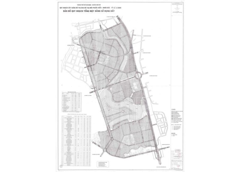 Bản đồ quy hoạch 1/2000 Khu đô thị mới Phước Kiển - Nhơn Đức
