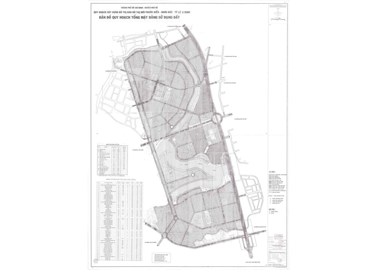 Bản đồ quy hoạch 1/2000 Khu đô thị mới Phước Kiển - Nhơn Đức, Huyện Nhà Bè