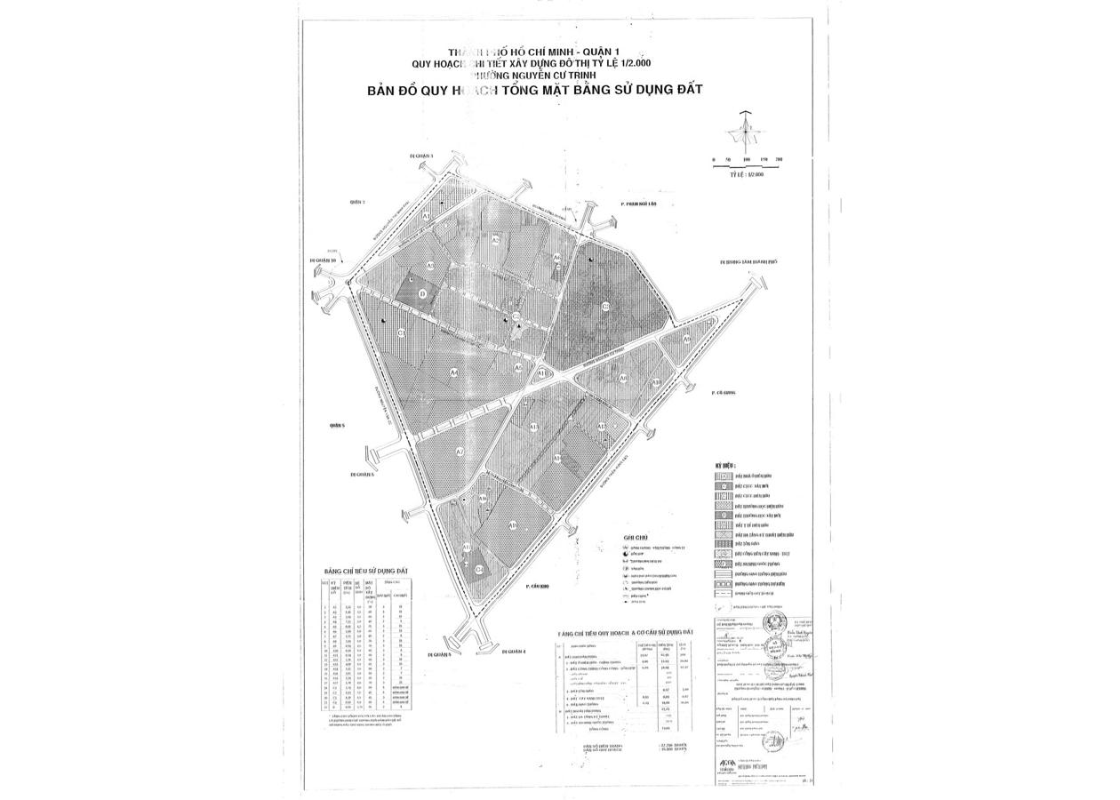 Bản đồ quy hoạch 1/2000 phường Nguyễn Cư Trinh, Quận 1