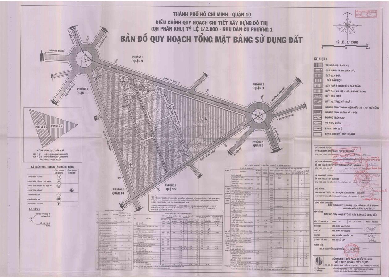 Bản đồ quy hoạch 1/2000 Khu dân cư Phường 1, Quận 10