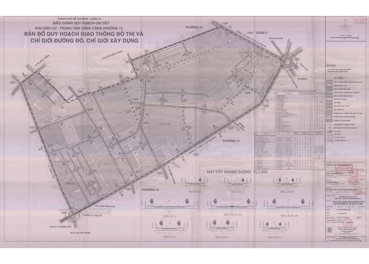 Bản đồ quy hoạch 1/2000 Khu dân cư Phường 12, Quận 10