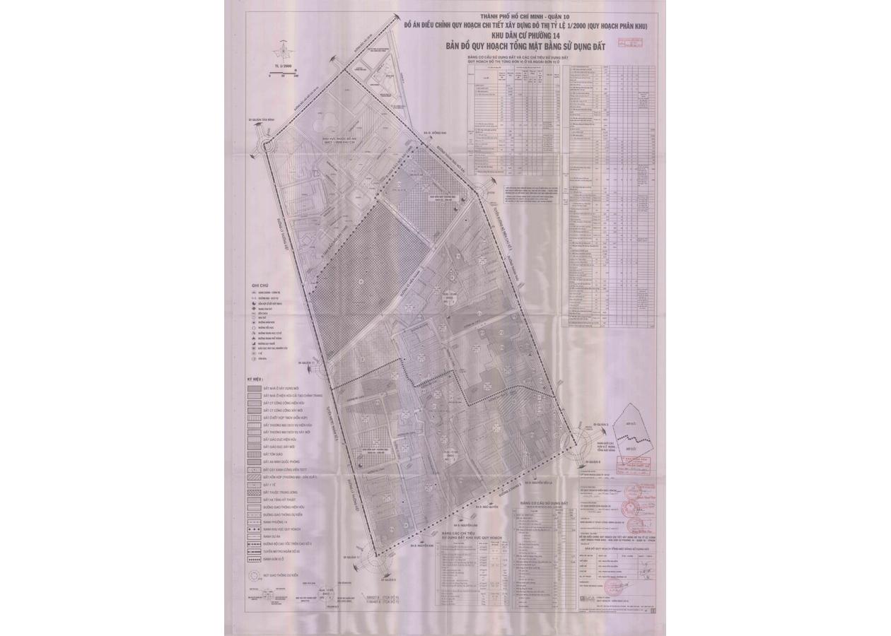 Bản đồ quy hoạch 1/2000 Khu dân cư Phường 14, Quận 10