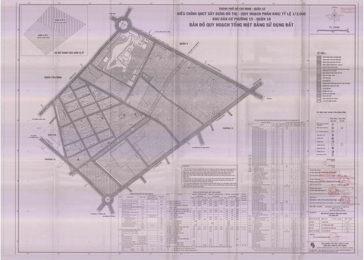 Bản đồ quy hoạch 1/2000 Khu dân cư Phường 15, Quận 10