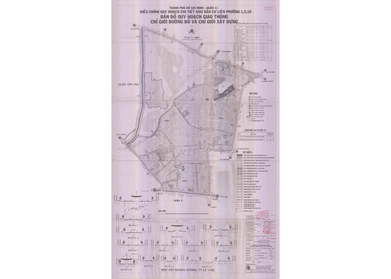 Bản đồ quy hoạch 1/2000 Khu dân cư liên phường 1, 3, 10, Quận 11