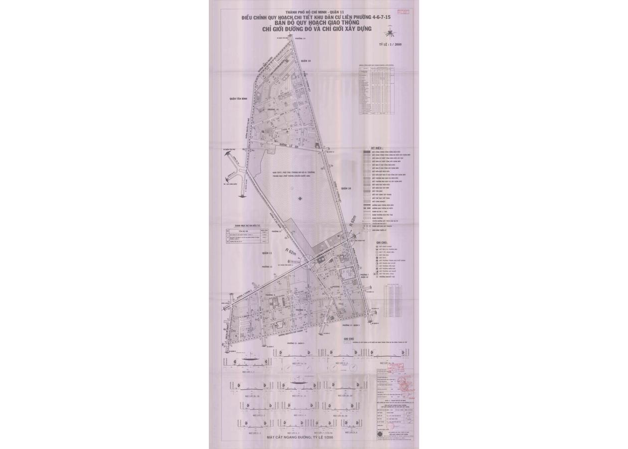 Bản đồ quy hoạch 1/2000 Khu dân cư liên phường 4, 6, 7, 15, Quận 11