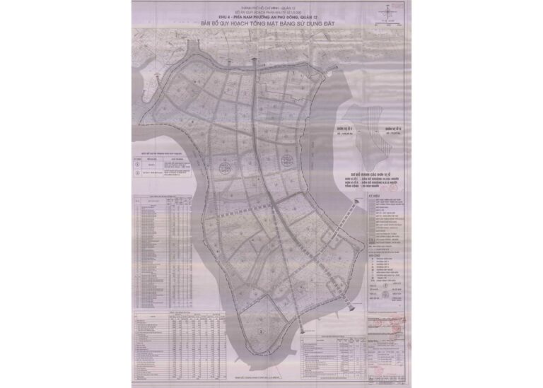 Bản đồ quy hoạch 1/2000 Khu dân cư phía Nam phường An Phú Đông - Khu 4