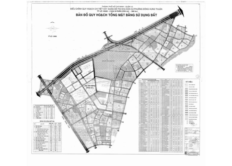Bản đồ quy hoạch 1/2000 Khu dân cư phường Đông Hưng Thuận - Khu 3
