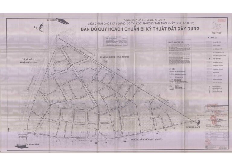 Bản đồ quy hoạch 1/2000 Khu dân cư phường Tân Thới Nhất - Khu 1
