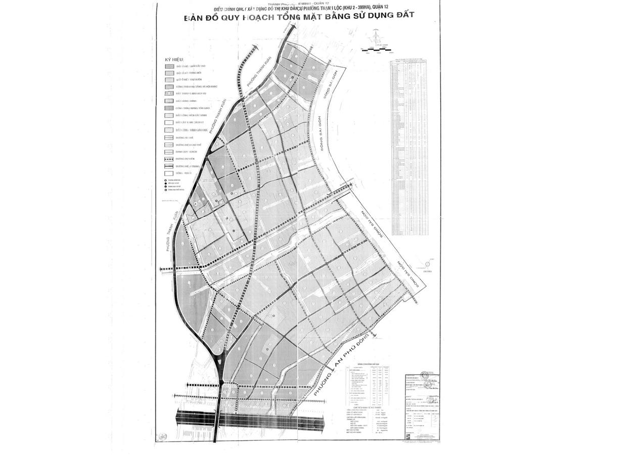 Bản đồ quy hoạch 1/2000 Khu dân cư phường Thạnh Lộc - Khu 2 (399 ha), Quận 12
