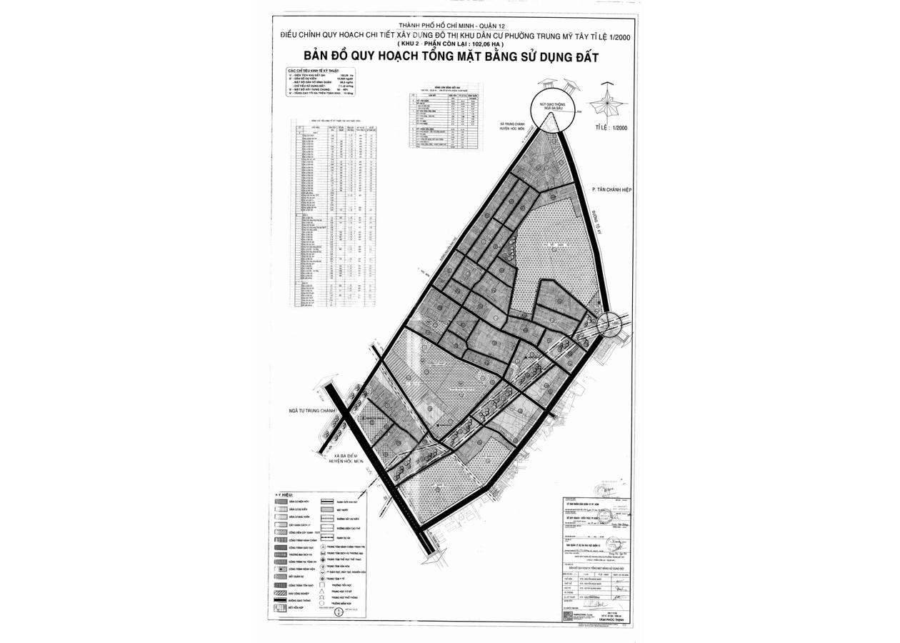 Bản đồ quy hoạch 1/2000 Khu dân cư phường Trung Mỹ Tây - Khu 2, Quận 12