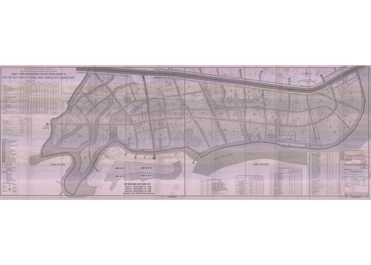 Bản đồ quy hoạch 1/2000 Khu 3 - phía Nam phường An Phú Đông, Quận 12