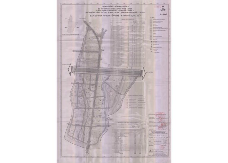 Bản đồ quy hoạch 1/2000 Khu 3 - phía Nam phường Thạnh Lộc