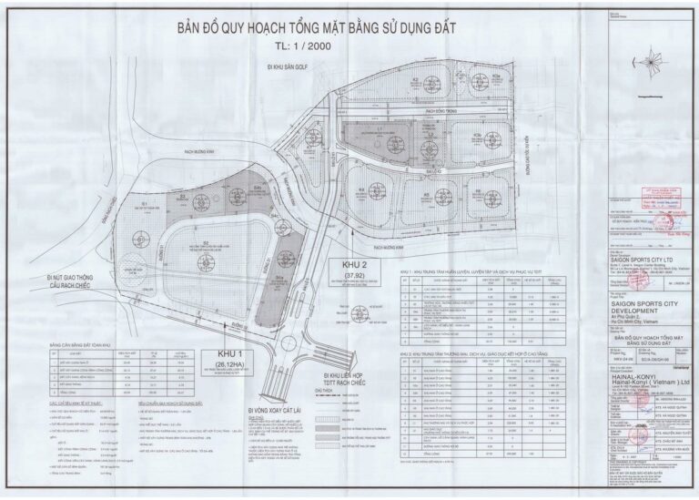 Bản đồ quy hoạch 1/2000 Dự án Sài gòn Sports City