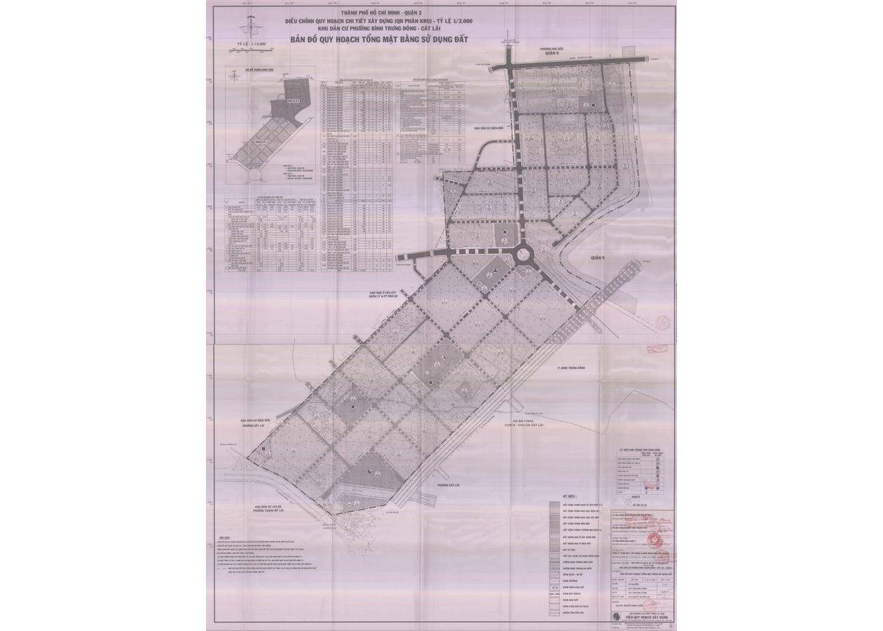 Bản đồ quy hoạch 1/2000 Khu dân cư 149,36 ha (khu 154 ha cũ) phường Bình Trưng Đông - Cát Lái, Quận 2