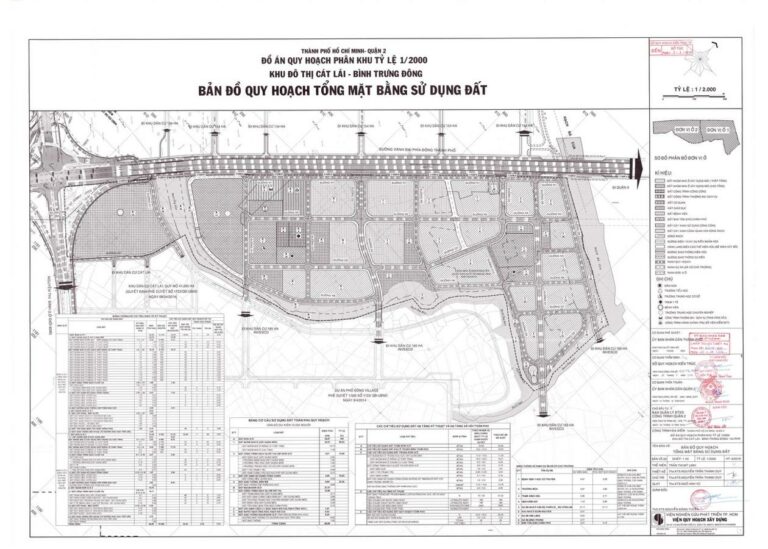 Bản đồ quy hoạch 1/2000 Khu dân cư Bình Trưng Đông - Cát lái (110ha)