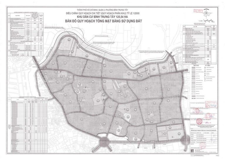 Bản đồ quy hoạch 1/2000 Khu dân cư Bình Trưng Tây (125