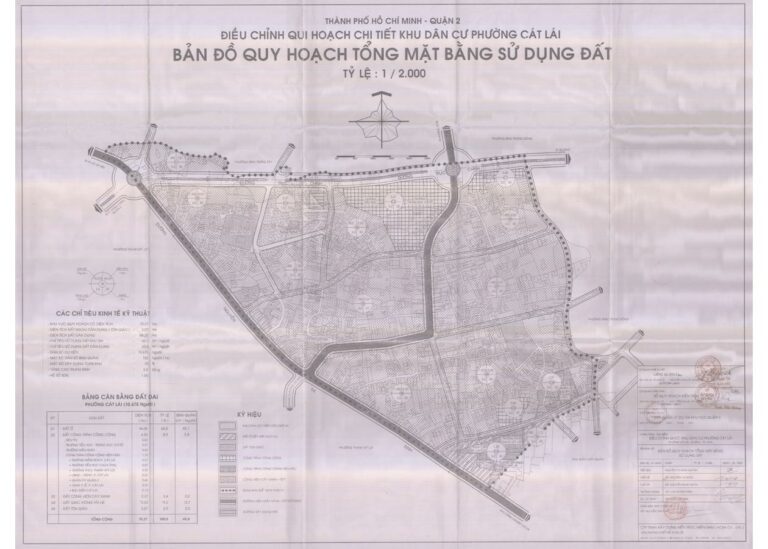 Bản đồ quy hoạch 1/2000 Khu dân cư phường Cát Lái
